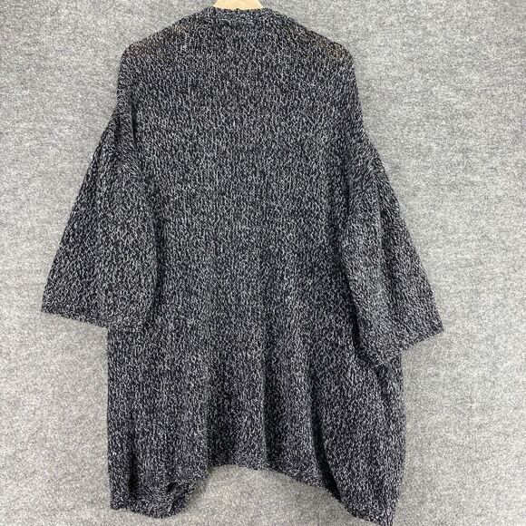 H&M Cardigan Women 10 Gray Knit Open Front Long Sleeve Pockets Acrylic Casual - Picture 2 of 9